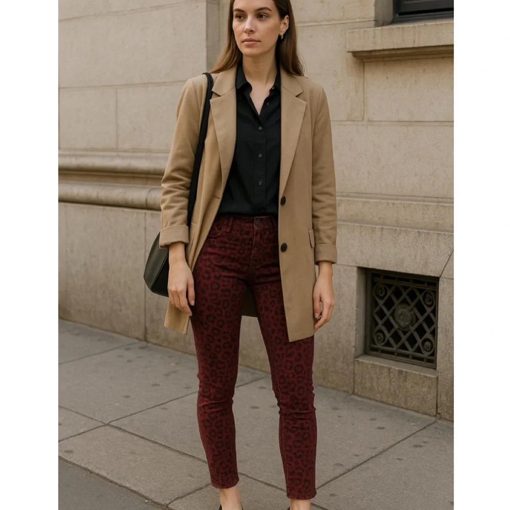DL1961 x Revolve Florence Red Leopard Ankle Skinny Jeans 25 NWT Y2K